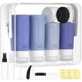 Morfone 16 Pack Silicone Travel Bottles Set for Toiletries TSA Approved Travel Containers Leakproof Squeezable Refillable Accessories 2oz 3oz for Shampoo Conditioner Lotion Liquids(Blue)