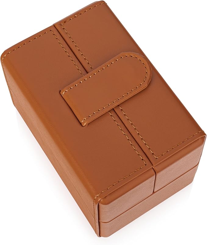 Single Travel Watch Case - Vintage Inspired - Exterior, Soft Microfiber Lining, Fits Up to 42mm Watches - Vegan Leather - Reliable Storage for Home or Travel