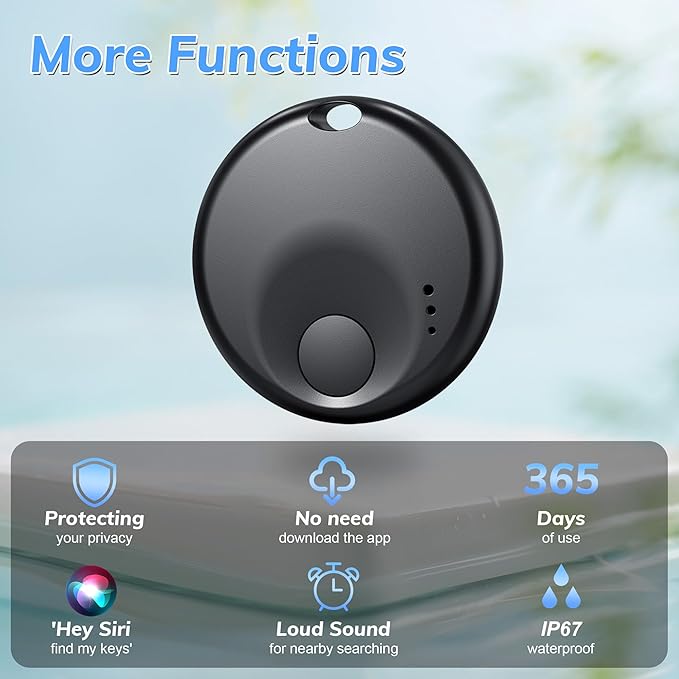Tracker Tag-4 Pack - Smart Bluetooth Tracker, Works with Apple Find My APP (iOS Only, Not for Android), Smart Tag Keys Finder and Item Locator for Keys, Bags, Luggage, Pets and Wallet