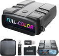 Night Vision Goggles, True 4K Full-Color Night Vision Binoculars, Built-in Powerful Focusable IR, 6000mAh Rechargeable Battery, Super Large Display, Long Viewing Range, Free 64GB Card (Silver)