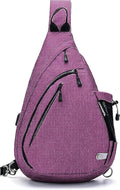 Water-Proof Sling bag/Crossbody Backpack/Shoulder Bag with USB Charging Port for Travel, Hiking, Cycling, Camping
