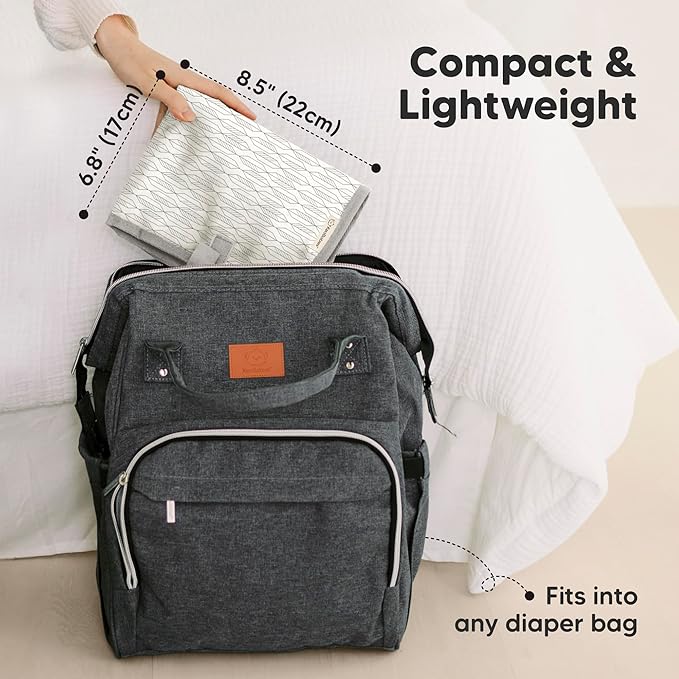 KeaBabies Portable Diaper Changing Pad, Easy Wipe Clean - Foldable Waterproof Baby Changing Mat for Diaper Bag, Compact, Lightweight, 25x13 Baby Changer Travel Essential, Machine Washable (Prism)