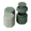 Cadence Travel Containers Haircare Capsule Set - Magnetic Containers with Lids,Carry On Travel Essentials For Women/Men - 3 Flex Mediums (1.32oz) - Shampoo, Conditioner & Comb Icon Labels - Evergreen