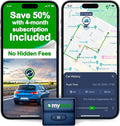 GPS Tracker for Vehicles with Magnet– 4G LTE Real-Time Location Device with App, Built-in SIM, 14-Day Battery – Anti-Theft GPS Tracker for Car, Motorcycle, Scooter, Bike - 4-Mo Subscription Incl