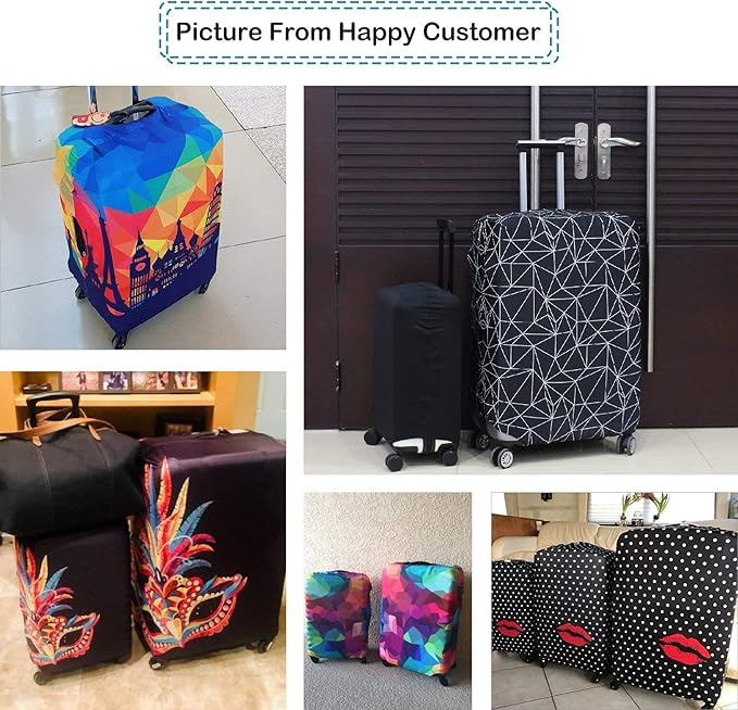 Explore Land Travel Luggage Cover Suitcase Protector Fits 27-30 Inch Case (Carnival, L)