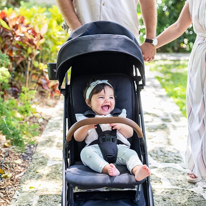 Joie Nutmeg Compact Stroller – Lightweight and Compact Stroller with One-Hand Fold (Shale)