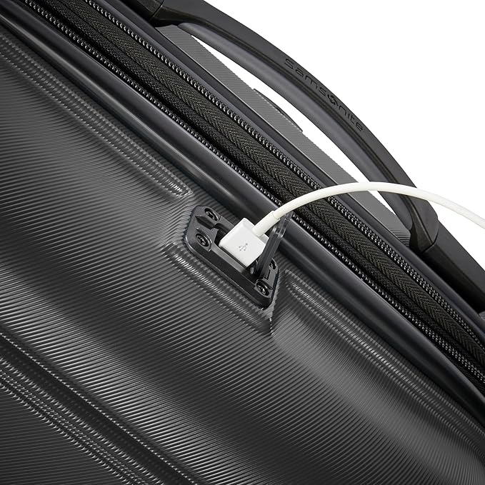 Samsonite Omni 2 Hardside Expandable Luggage with Spinner Wheels, 2-Piece Set (19/24), SOLID CHARCOAL