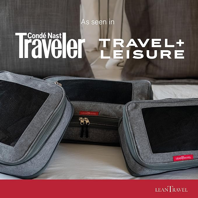 Compression Packing Cubes for Travel Organizers with Double Zipper, LeanTravel