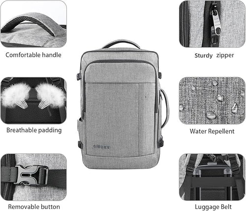 55L Carry On Backpack, Extra Large Travel Backpack for Men & Women, Expandable Big Capacity For Airplanes, Travel Gifts for Men Women, Fits 18.4 Inch Laptop, Luggage Suitcase Daypack Bag, Grey