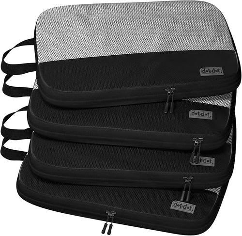 4pc Large Compression Packing Cubes for Travel - Luggage Packing Organizers - Travel Packing Cubes for Suitcases