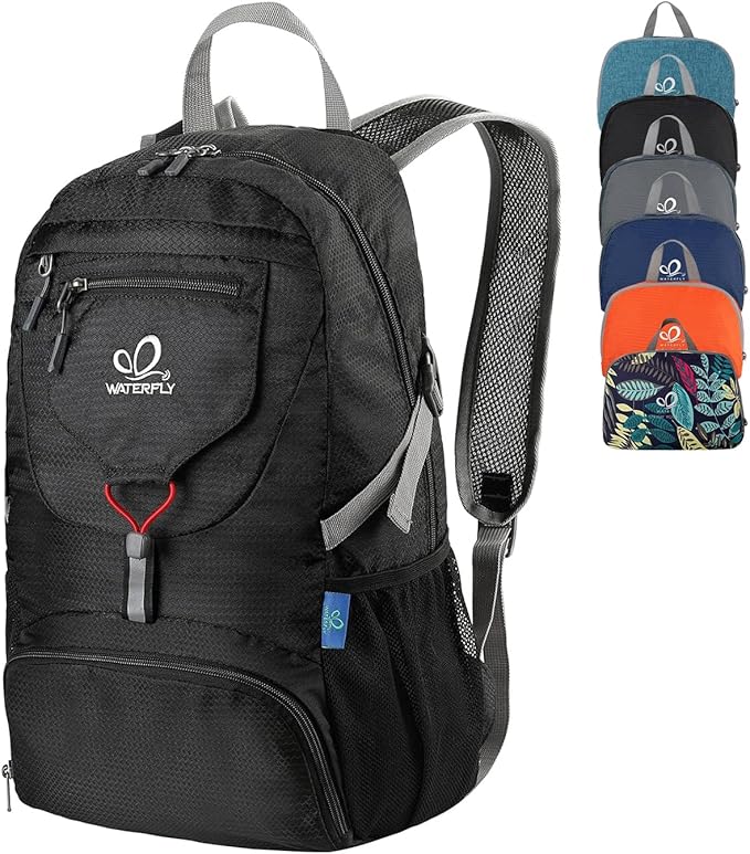 WATERFLY Small Lightweight Packable Backpack: 20l Ultra Light Foldable Travel Hiking Camping Daypack Day Pack for Man Woman