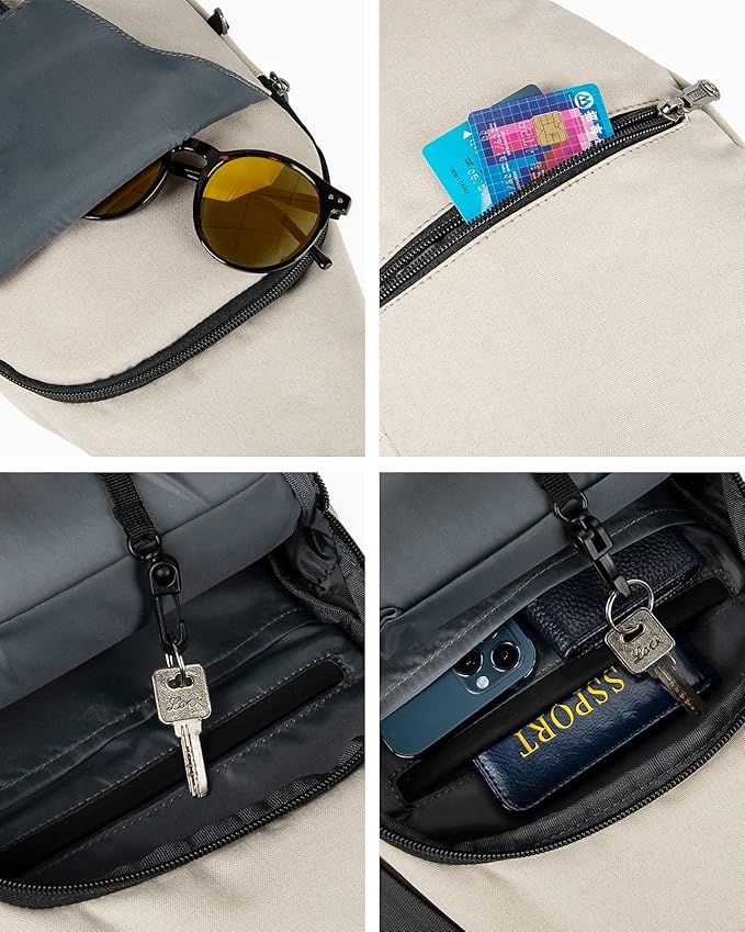 WATERFLY Small Crossbody Sling Backpack Anti Theft Backpack for Traveling Chest Shoulder Bag