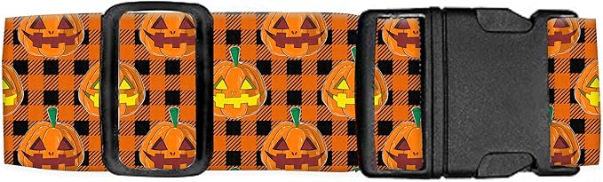 Luggage Straps for Suitcases Travel Belt Accessories, Cute Suitcase Strap, Adjustable Luggage Belt Strap, Heavy Duty with Quick-Release Buckle Luggage Strap Red Pumpkin
