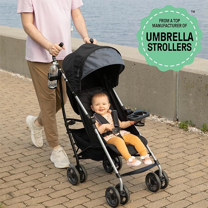 Summer Infant Ingenuity 3Dlite Convenience Stroller, Gray–Lightweight Stroller with Aluminum Frame, Large Seat Area, 4 Position Recline, Extra Large Storage Basket – Infant Stroller for Travel & More