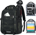 SDYSM Camera Bag Backpack Professional for DSLR SLR Mirrorless Camera Waterproof Laptop Back Pack 14 Inch with Rain Cover Anti Theft Travel Case Large Capacity Photography Backpack Camouflage