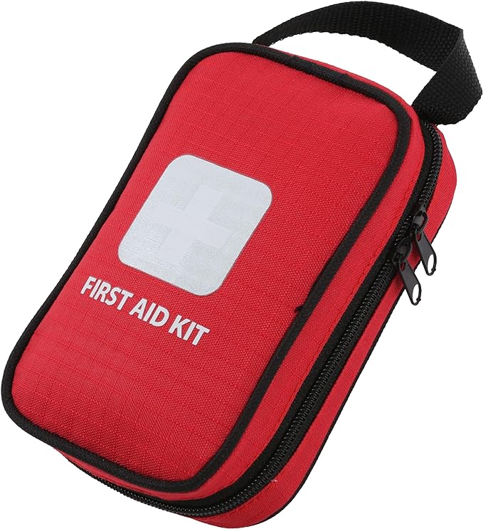 Thrive First Aid Safety Kit - 100-Piece Bag - Waterproof Pouch & Multi-Size Bandages, Wipes & Safety Pins - FSS Approved Products & Flex Spending Approved Items - Health Savings Eligible Products