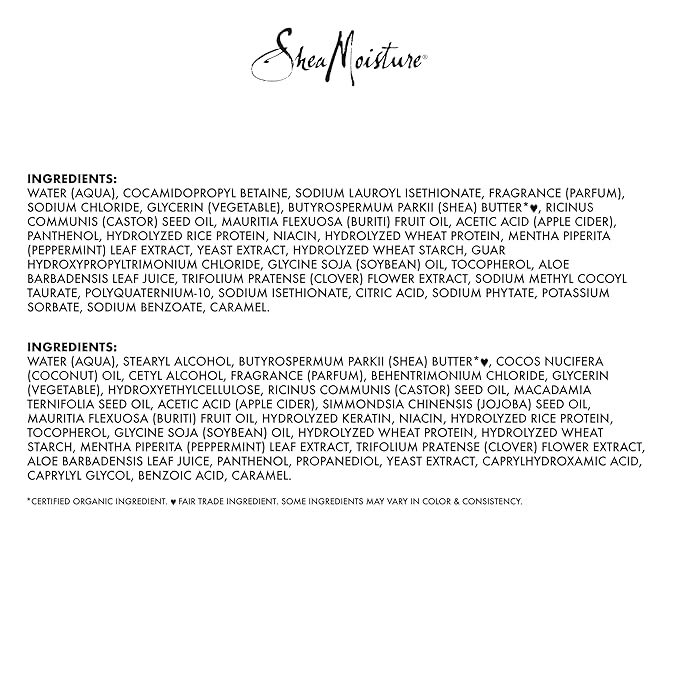 SheaMoisture Strengthen & Restore Shampoo and Conditioner Bundle Jamaican Black Castor Oil 2 Pack to Cleanse & Nourish Dry, Damaged Hair, 24 oz