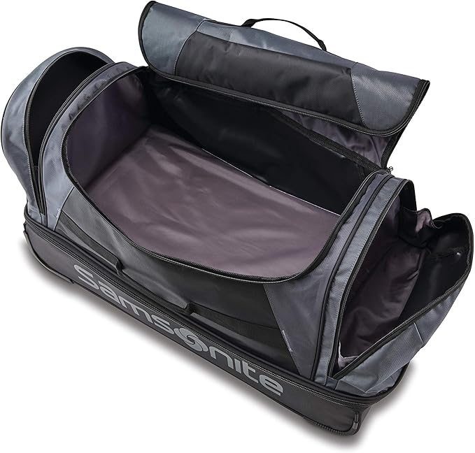 Samsonite Andante 2 Wheeled Duffel Bag – 22-Inch Durable Rolling Luggage with Inline Skate Wheels, Push-Button Handle & Spacious Compartments – Travel-Friendly and Lightweight - Moss Green/Black