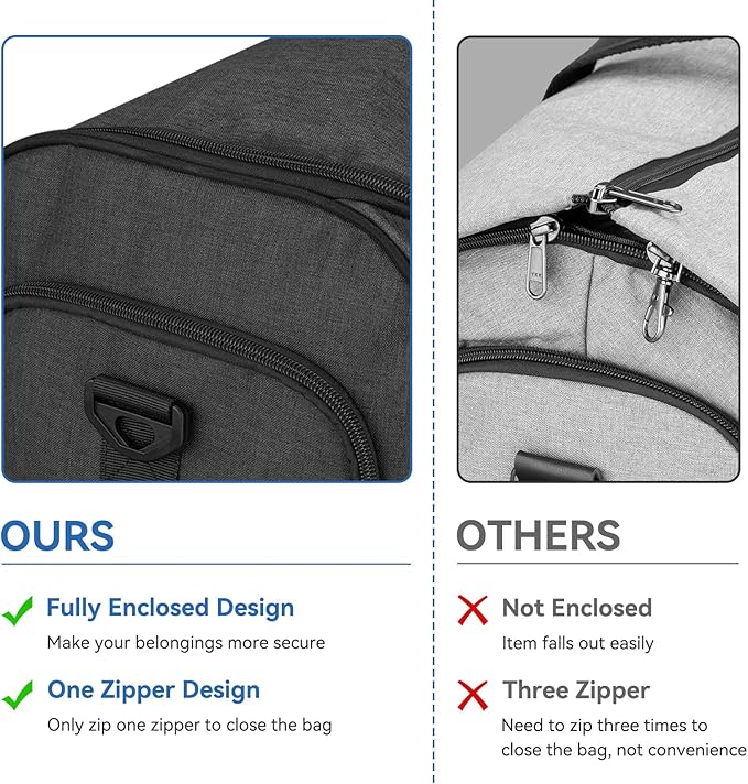 Bukere Garment Bags for Travel, Convertible Carry on Duffel Bag for Men Women, Backpack Straps, Shoe Compartment, 3 in 1 Hanging Dress Suit Bags for Men Women