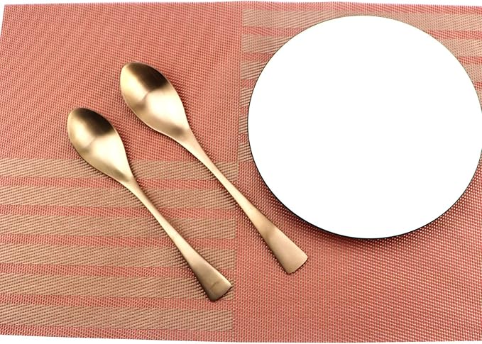 24-Piece Flatware Set,Extra Thick Heavy Duty - 18/10 Stainless Steel Cutlery Sets,High Matte Rose Gold Finish Silverware Flatware Sets Service for 4,Use for Home,Tableware Utensil Sets