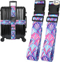 Plumes Luggage Straps for Suitcases, Adjustable Luggage Travel Belts to Keep Luggage Security While Travel, Strong Polyester Fabric, Easy-to-Recognize Stylish Design Travel Essentials, 2 Pack