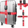 Travel Inspira TSA Lock Luggage Straps for Suitcases | Anti-Burst Protection, High Visibility Color, Easy Identification | Adjustable Heavy-Duty Belt for 20-32 Inch Suitcases