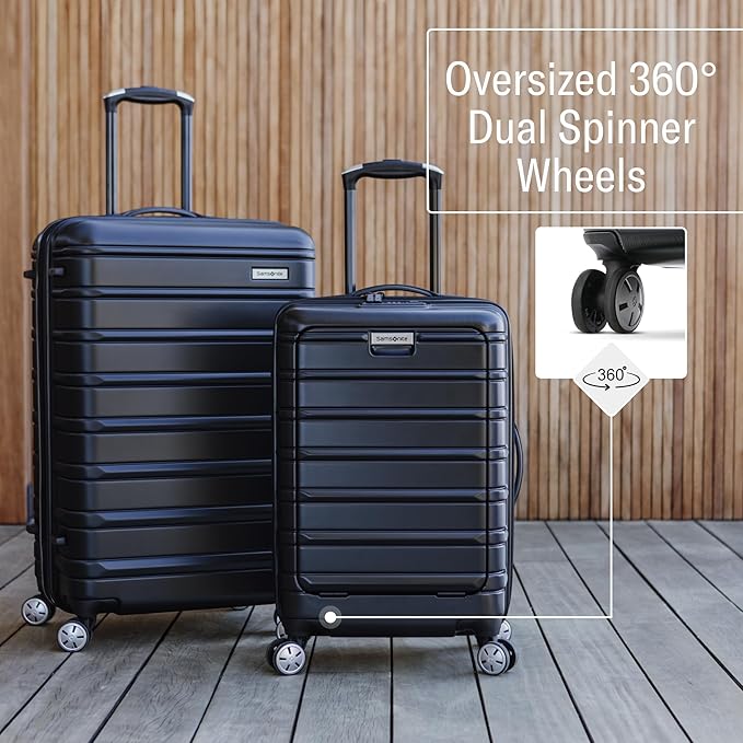 Samsonite Omni 2 Hardside Expandable Luggage with Spinner Wheels, Checked-Medium 24-Inch, Purple