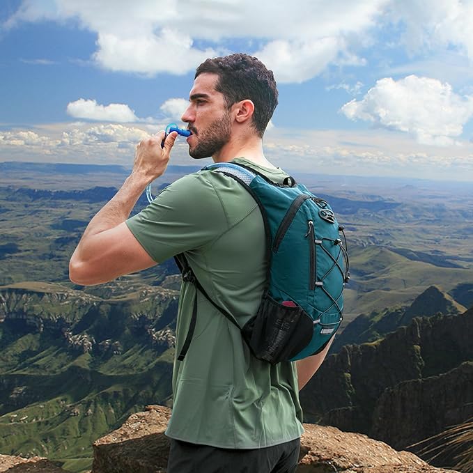 Lightweight Hydration Backpack, Running Backpack with 2L Water Bladder, Hydro Water Daypack for Cycling Hiking Rave for Men Women