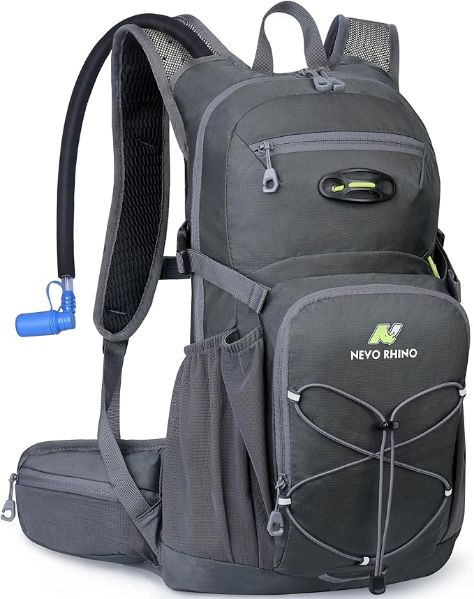 N NEVO RHINO Hydration Backpack, 18L Multipurpose Hiking Backpack with 3L Water Bladder, Water Backpack Insulated Hydration Pack Ideal for Hiking and Cycling