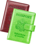 Herain Passport Holder for Travel Cruise Essentials, 2 Pcs Passport Cover Wallet Case Women Men Family, RFID Passports Book Card Holders Travel Accessorie Gifts Must Haves
