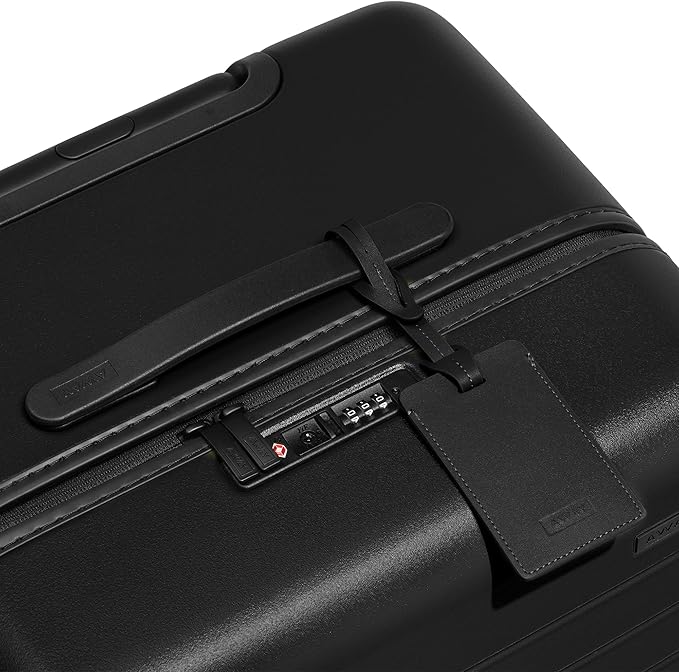 Away Large Trunk Luggage, 31 Inch Hardside Suitcase with Spinner Wheels, Lightweight & Durable, TSA Lock, Ideal for Long Trips, Jet Black