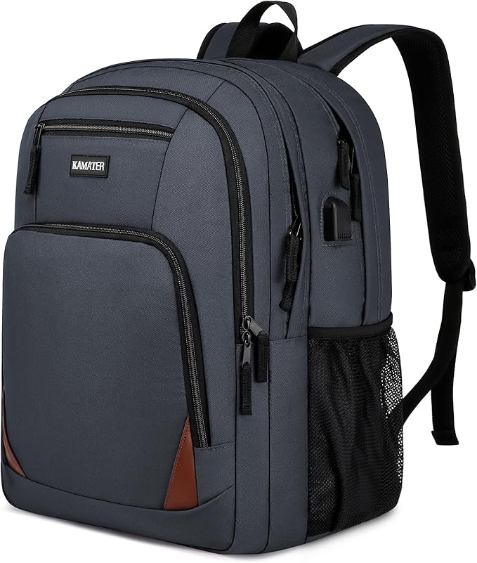 School Backpack for Teen Boys & Girls - 8 Compartments Water Resistant Bookbag with Large Laptop Sleeve | 15.6 Inch Anti-Theft College Student Backpack, Black