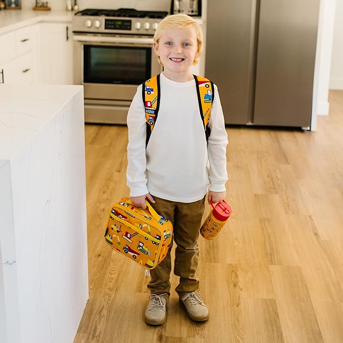 Wildkin Kids Insulated Lunch Box – Durable and Reusable for School & Travel - Under Construction