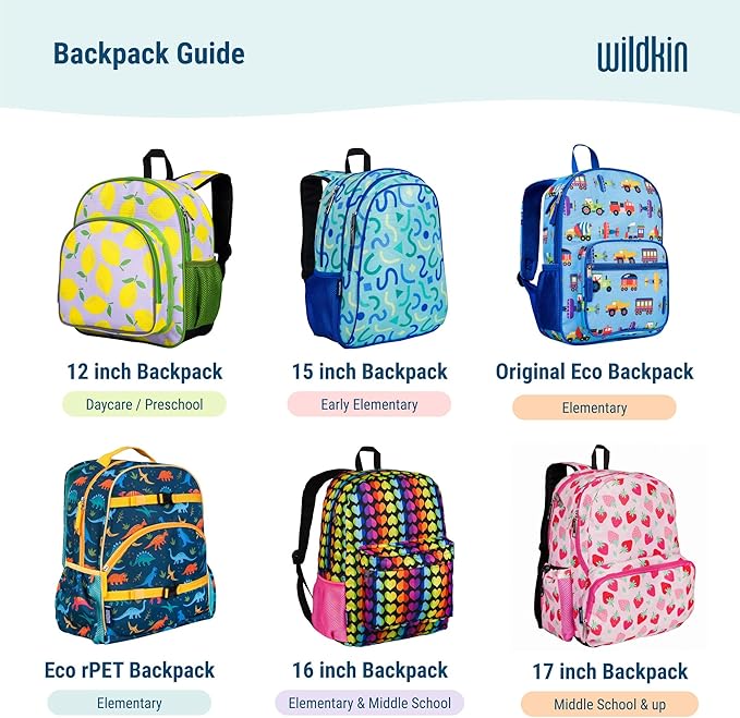 Wildkin 12-inch Kids Backpack – Padded, Adjustable, Ideal for Daycare & Travel - Surf Shack