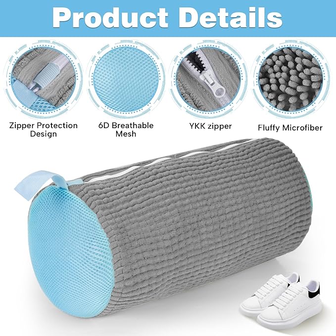 Shoe Washing Machine Bag, Versatile Laundry Bag for Washer and Dryer, Reusable Sneaker Tennis Cleaner Kit