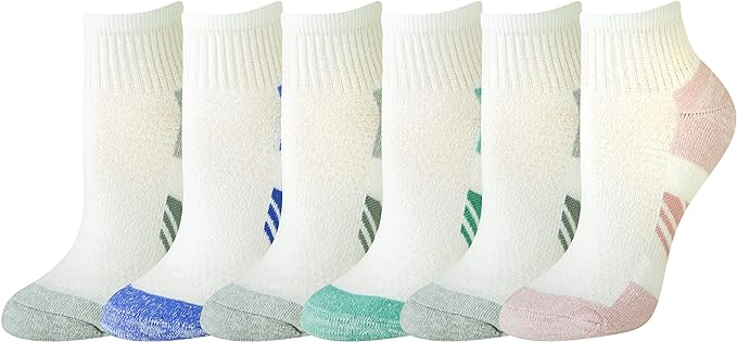 Amazon Essentials Ankle Compression Socks for Women, Breathable, Athletic, Cotton Blend, Cushioned, 6 Pairs