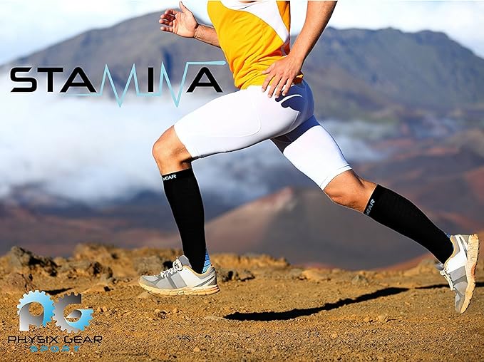 Physix Gear Compression Socks 20-30 mmHg - Men & Women - Running, Nurses, Shin Splints, Flight, Travel