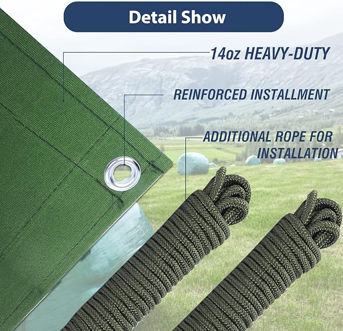 5’x7’ Canvas Tarps Heavy Duty Waterproof Tarpaulins with Aluminum Grommets,UV Resistant, 22Mil Multipurpose Drop Cloth, 14oz Durable Cover Sheet for Outdoor and Indoor Use with Ropes.
