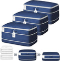 DIMJ Comforter Storage Bag - 100L Large Capacity Blanket Storage Compression Bags, Washable Space Saving Self Compression Organizer with Window Handles, Space Saver for Clothes, Bedding, Sheet