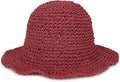 Womens Wide Brim Straw Sun Hat Foldable Floppy Crochet Beach Hat for Summer