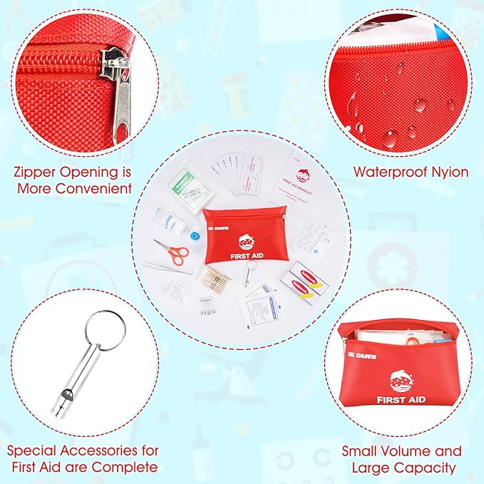 Small Travel First Aid Kit - 87 Piece Clean, Treat and Protect Most Injuries,Ready for Emergency at Home, Outdoors, Car, Camping, Workplace, Hiking.