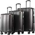 Coolife Luggage Expandable Suitcase PC+ABS 3 Piece Set with TSA Lock Spinner 20in24in28in
