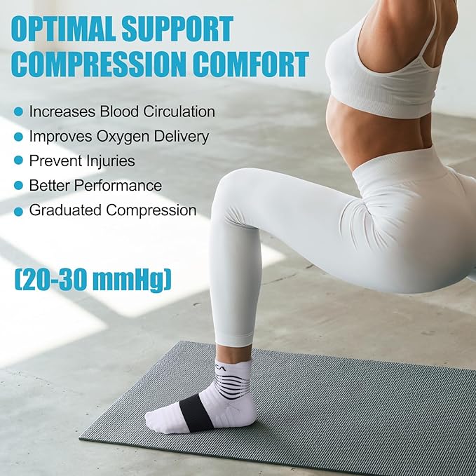 NEENCA Medical Compression Socks for Women & Men Circulation—2 Pairs, Ankle Compression Stockings for Pain Relief, Plantar Fasciitis, Swelling, Running, Nurses, Travel, Pregnancy, Flying. 20-30 mmHg