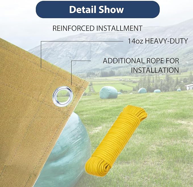 10’x10’ Canvas Tarps Heavy Duty Waterproof Tarpaulins with Aluminum Grommets,UV Resistant, 22Mil Multipurpose Drop Cloth, 14oz Cover Sheet for Outdoor and Indoor Use with Ropes Yellow