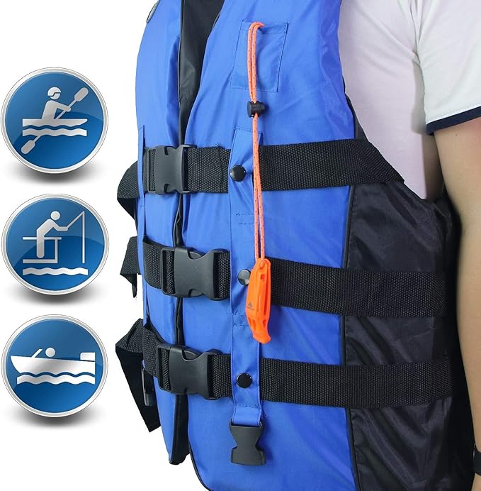 Emergency Whistles with Lanyard Safety Whistle Survival Shrill Loud Blast for Kayak Life Vest Jacket Boating Fishing Boat Camping Hiking Hunting Rescue Signaling Kids Lifeguard Plastic 2 Pack