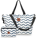 Large Beach Tote Bag for Women – Foldable & Packable Travel Bag with Zipper & Waterproof Pouch, Lightweight & Sandproof