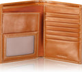 HISCOW Italian Leather Passport Holder for Travel - RFID Blocking Wallet Cover with Secure Organizer for Men & Women, US & Foreign Trips, Antiqued Brown