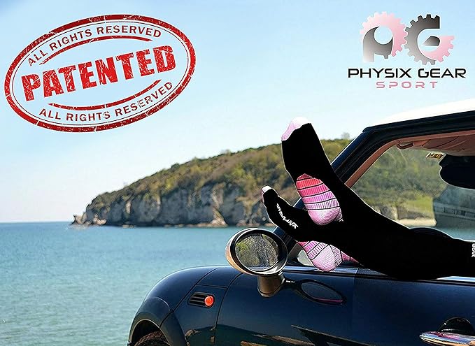 Physix Gear Compression Socks 20-30 mmHg - Men & Women - Running, Nurses, Shin Splints, Flight, Travel