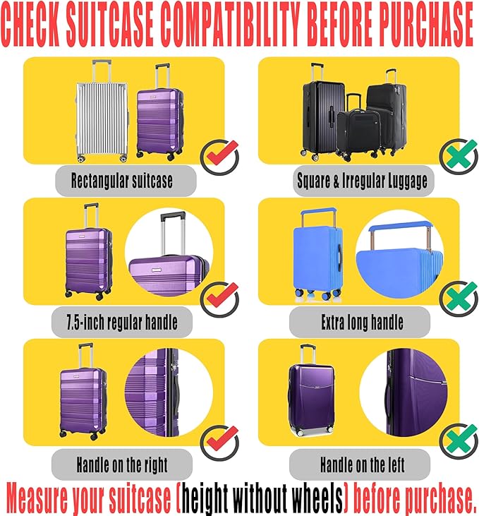3 PCS Thicken Clear PVC Luggage Cover Protectors for TSA Approved 20" 24" 28" suitcase covers for luggage,Waterproof Dustproof Anti-scratch Travel Suitcase Cover Set