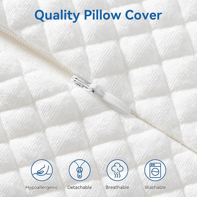 AM AEROMAX 32" King Size Contour Memory Foam Pillow, Cervical Pillow for Neck Pain Relief, Neck Orthopedic Sleeping Pillows for Side, Back and Stomach Sleepers